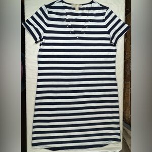 Michael Kors Navy & White Striped Nautical Dress — Size M
